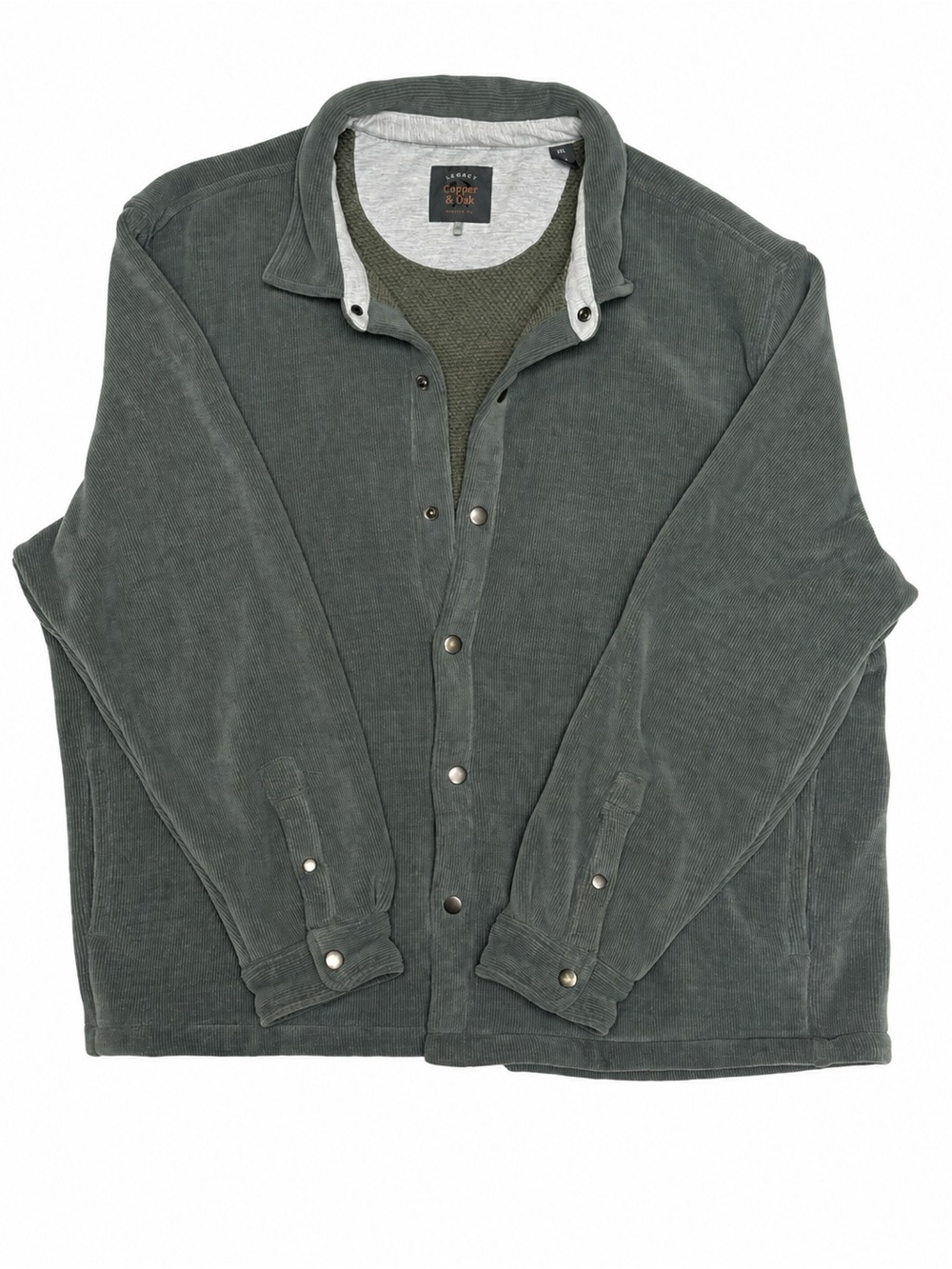 Copper & Oak men’s vintage inspired XXL snap-front collared sweater jacket